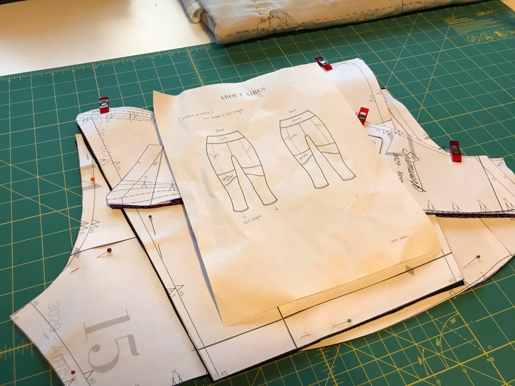 Pile of pattern pieces for a future sewing project. 